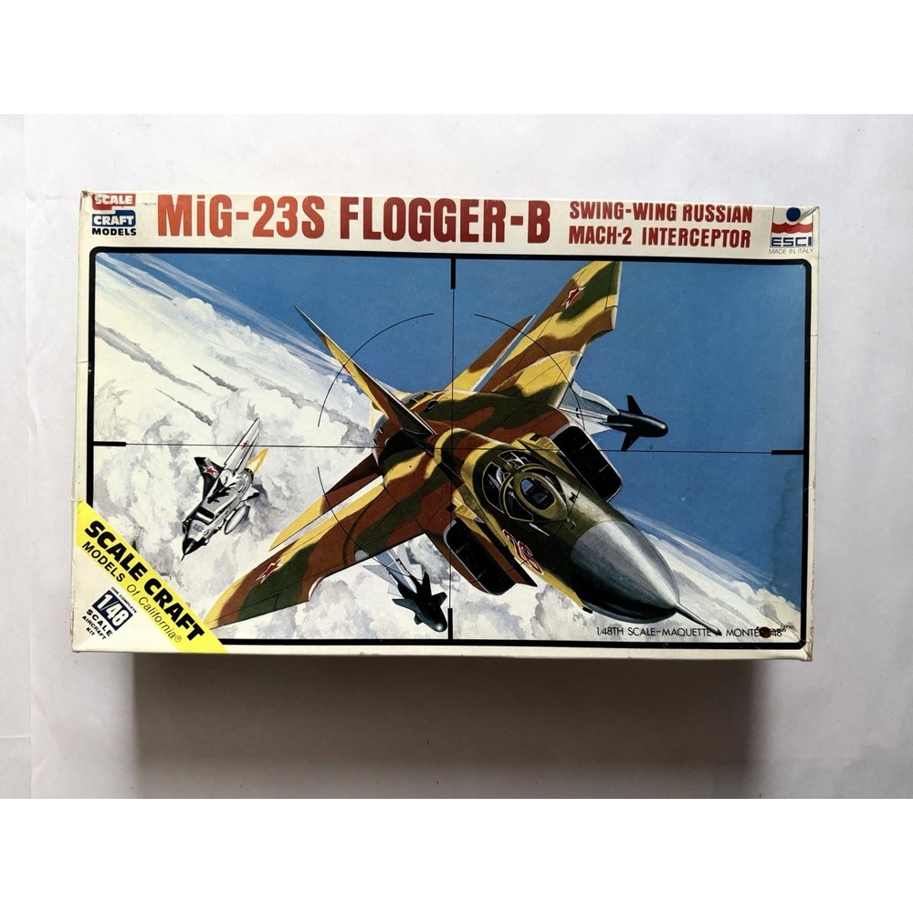 Scale Craft ESCI MiG-23S Flogger-B 1/48 Scale Aircraft Kit Vintage Open Box